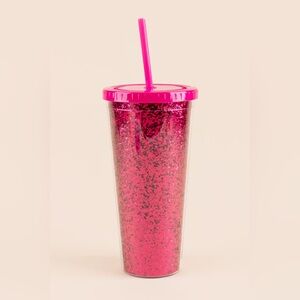 Francesca’s Barbie Pink Sparkles Tumbler Cup Limited Edition Valentines Day Mug
